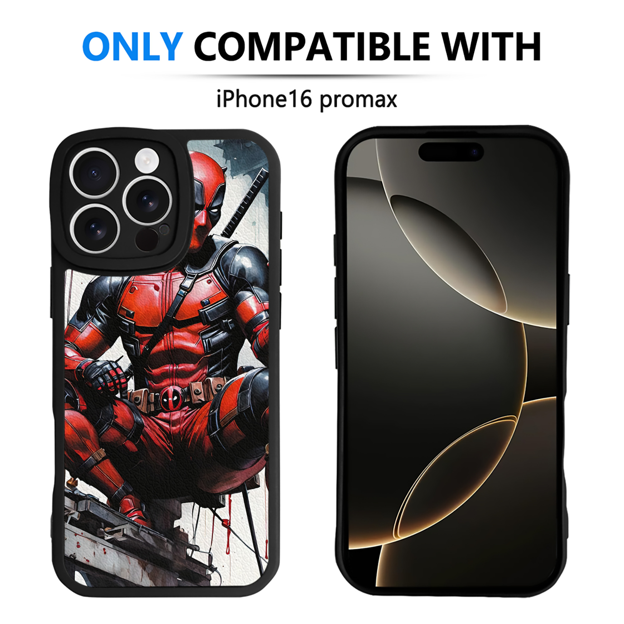 （画像用） Deadpool デッドプール 【iPhone 16シリーズ対応】シリコンスマホケース（レザー調） 材質：シリコン